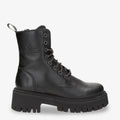 Carlyn botas de piel con forro interior de pelo. negro