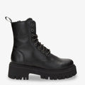 Carlyn botas de piel con forro interior de pelo. negro