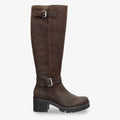 Phaedra botas de piel con forro interior de pelo. marron