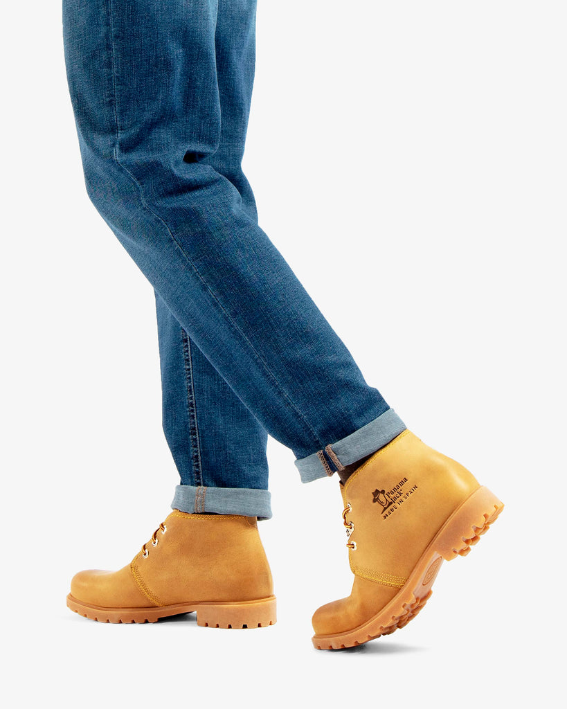 Bota Panama botín de piel con forro interior de piel. vintage