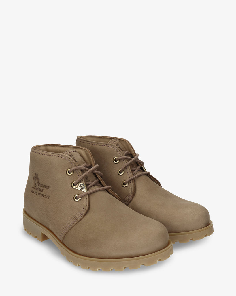 Bota Panama botín de piel con forro interior de piel. piedra