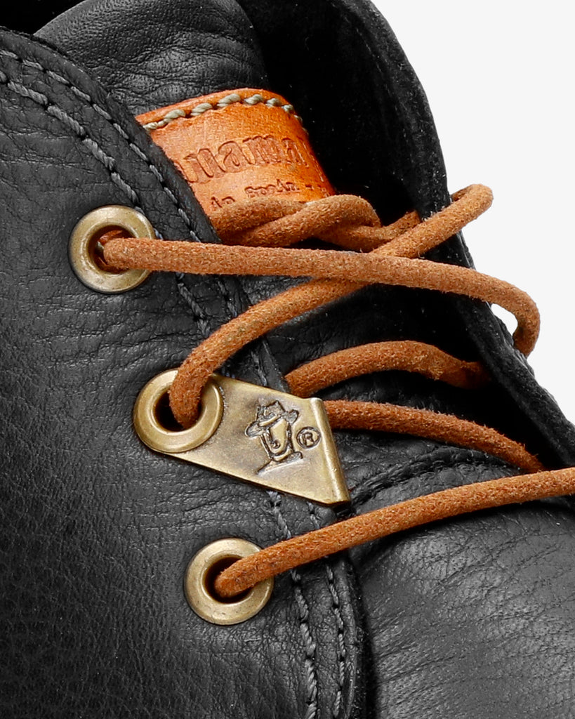 Bota Panama Igloo botines de piel con forro interior de pelo natural. negro