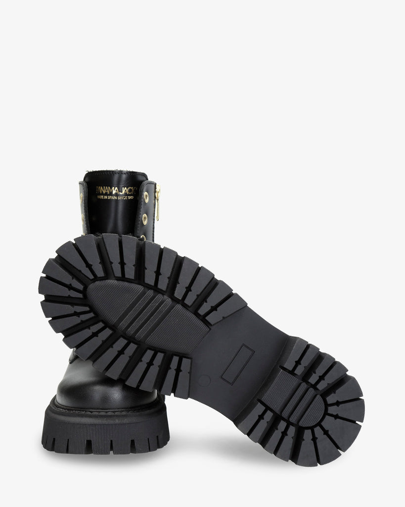 Carlyn botas de piel con forro interior de pelo. negro