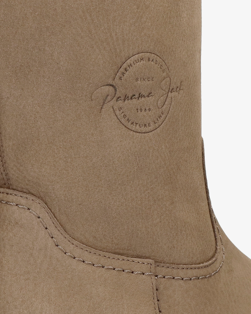 Charis botas de piel con forro interior de pelo. gris