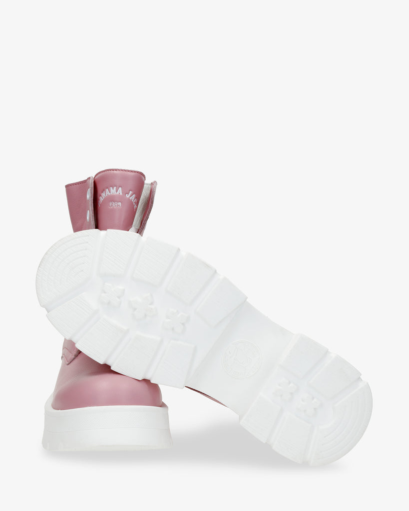 Clementine botas de piel con forro interior de piel. rosa