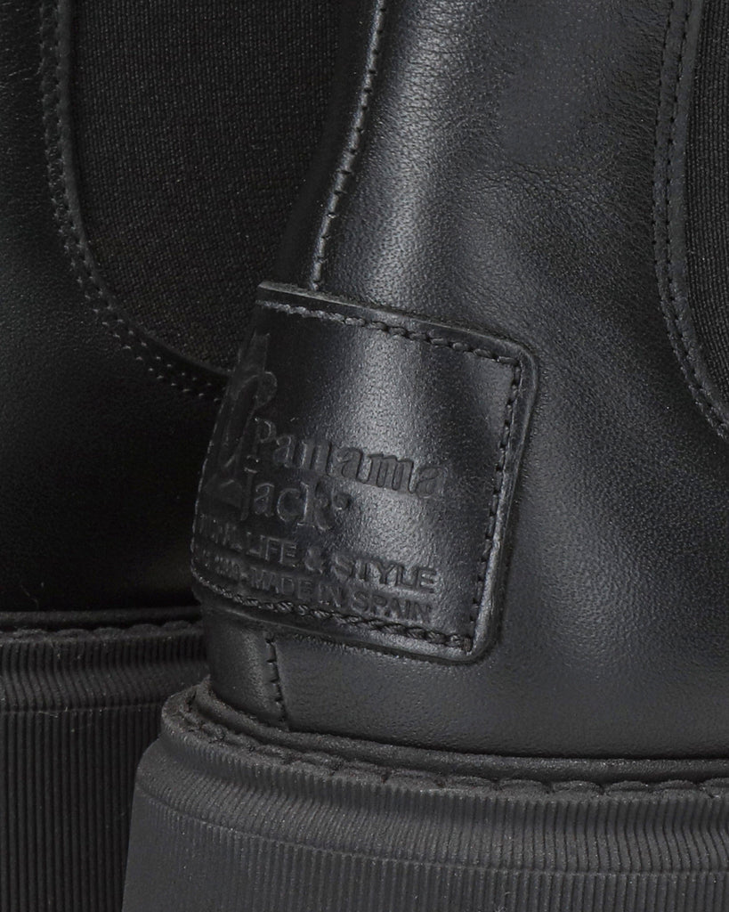 Cyntia Igloo botas de piel con forro interior de pelo natural. negro