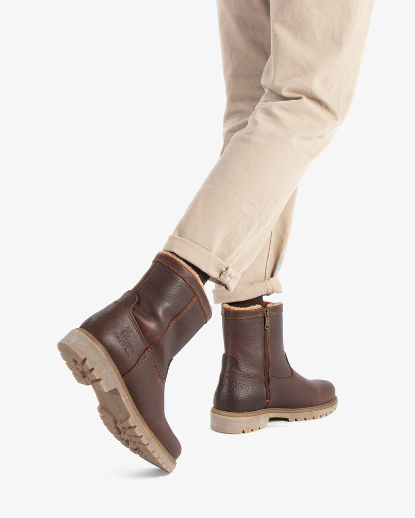 Fedro botas de piel con forro interior de pelo. cuero