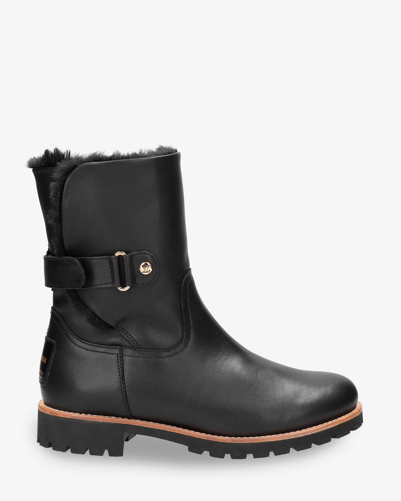 Felia Trav botas de piel con forro interior de pelo. negro