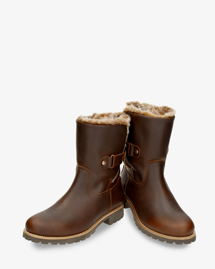 Felia Trav botas de piel con forro interior de pelo. cuero