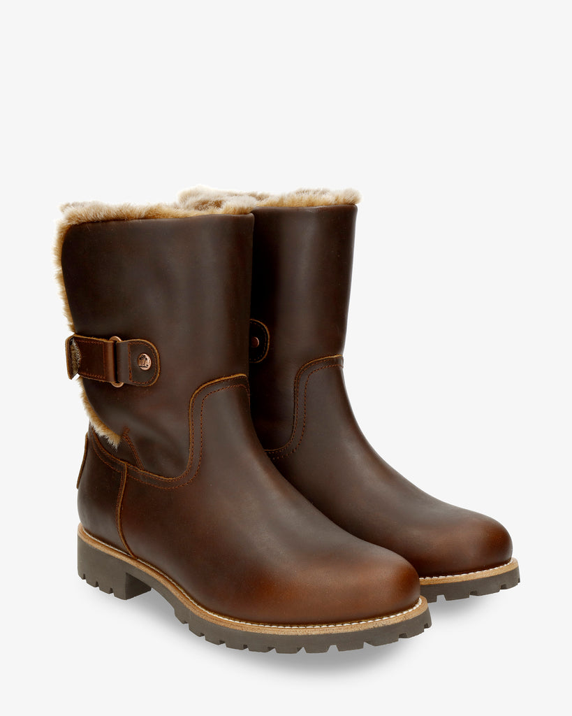 Felia Trav botas de piel con forro interior de pelo. cuero