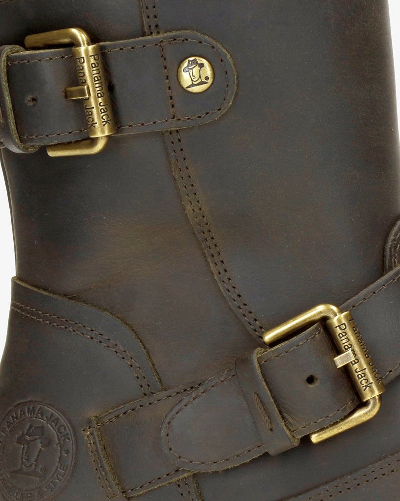 Felina Igloo botas de piel con forro interior de pelo natural. kaki