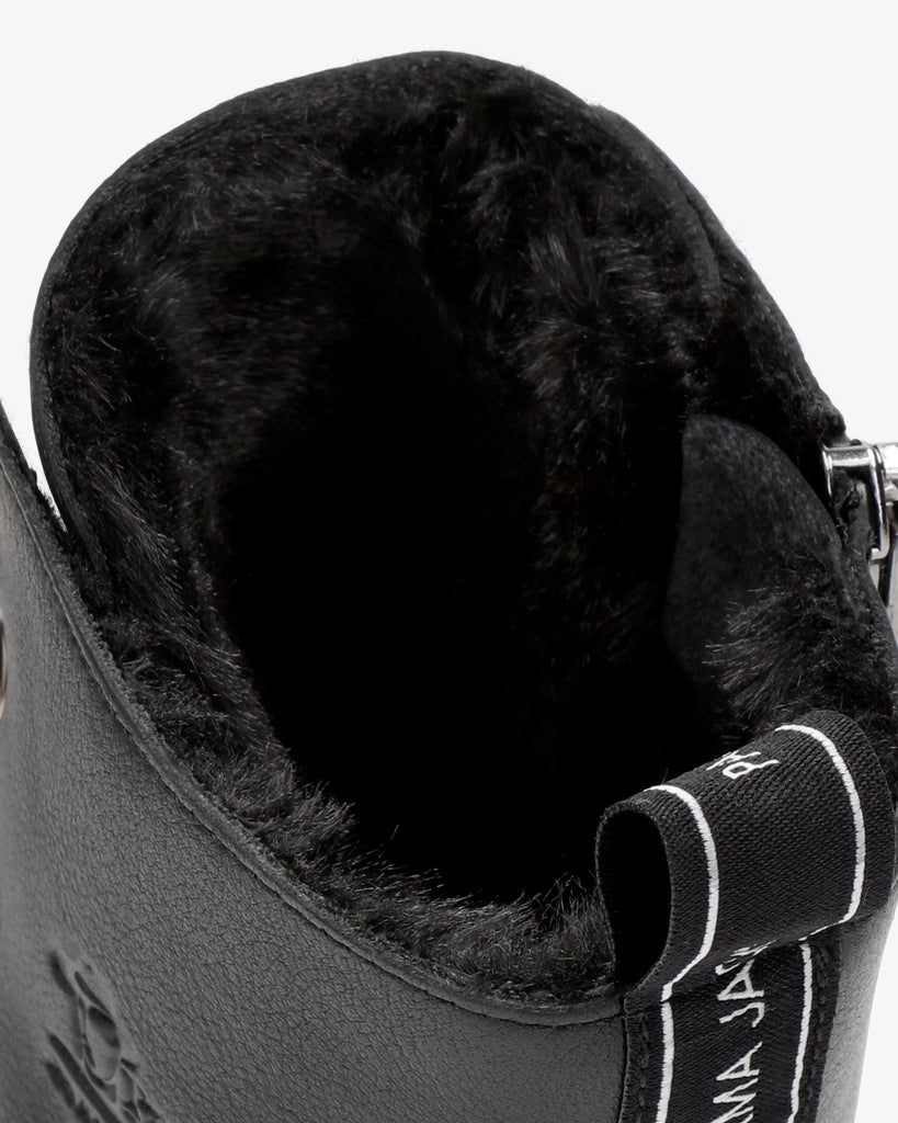 Frisia botas de piel con forro interior de pelo. negro