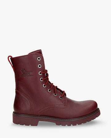 Frisia botas de piel con forro interior de piel. burdeos