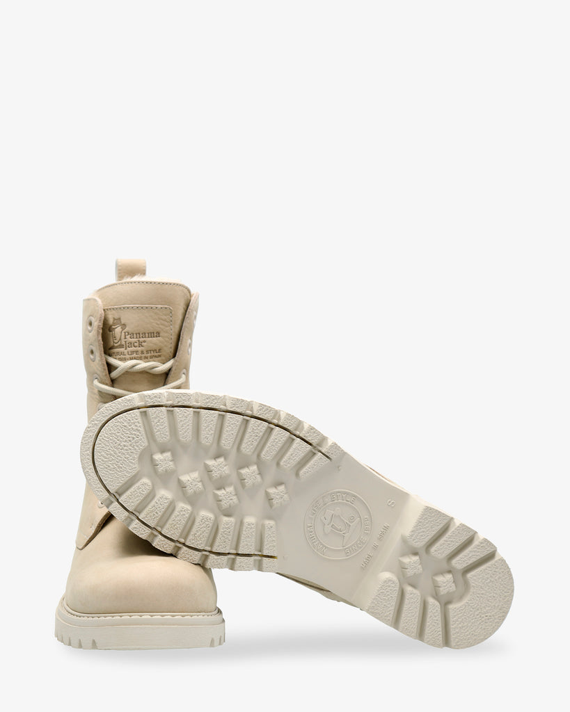 Frisia botas de piel con forro interior de pelo. crudo