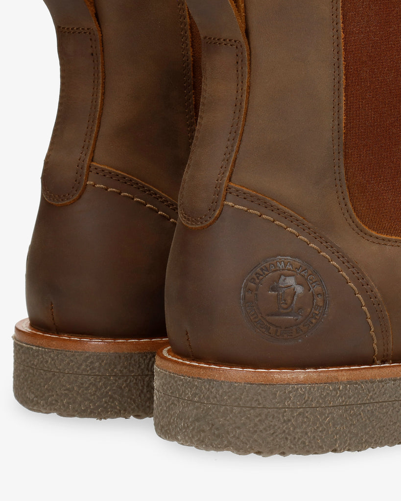 Garnock Igloo botines de piel con forro interior de pelo natural. cuero