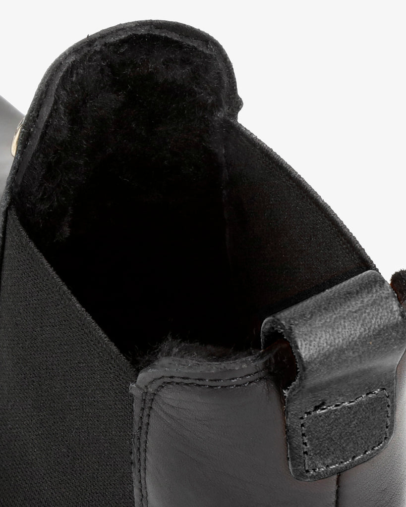 Giordana Igloo Trav botines de piel con forro interior de pelo natural. negro