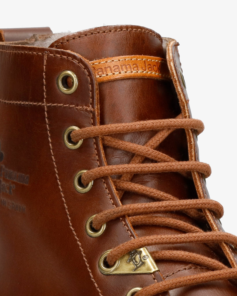 Glasgow Igloo botines de piel con forro interior de pelo natural. cuero