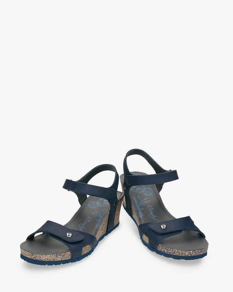 Julia Basics sandalias de piel con forro interior de piel. marino