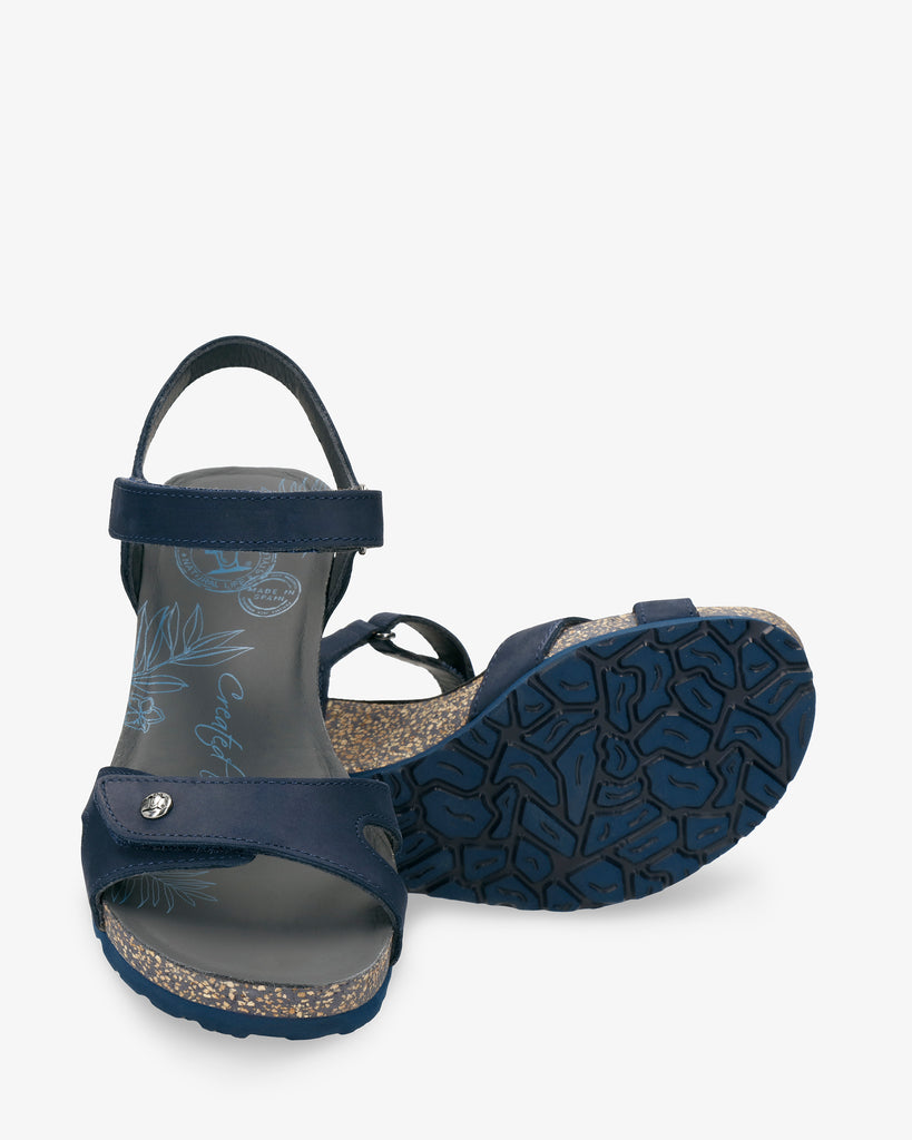 Julia Basics sandalias de piel con forro interior de piel. marino