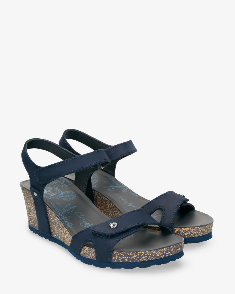 Julia Basics sandalias de piel con forro interior de piel. marino