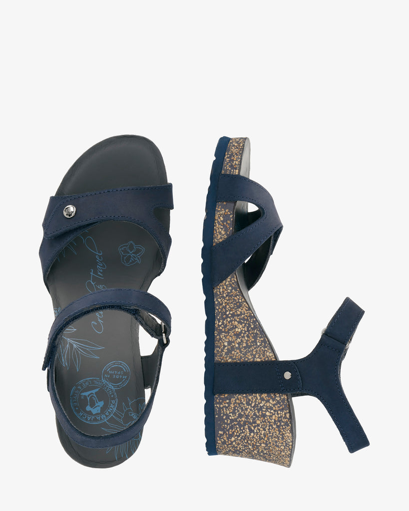 Julia Basics sandalias de piel con forro interior de piel. marino