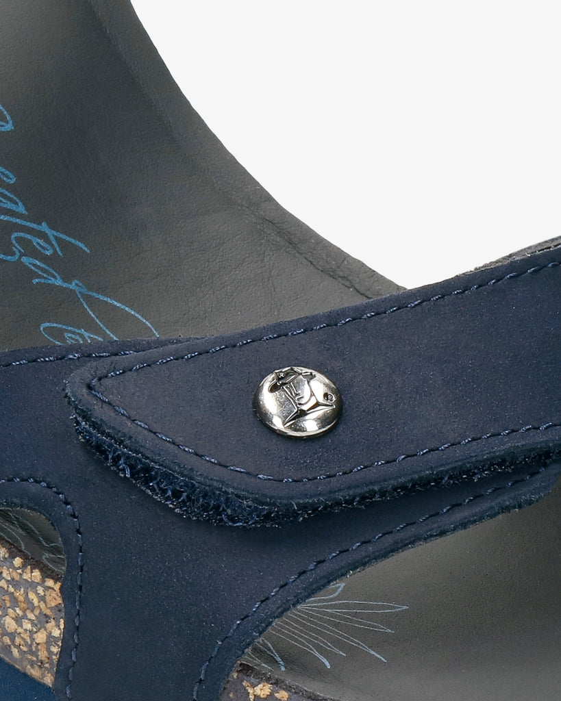 Julia Basics sandalias de piel con forro interior de piel. marino