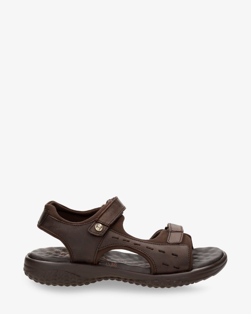 Nilo Basics sandalias de piel con forro interior de lycra. marron