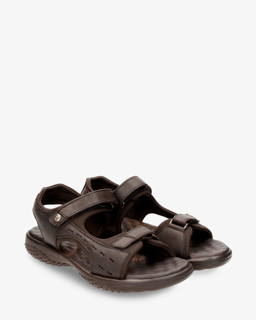 Nilo Basics sandalias de piel con forro interior de lycra. marron