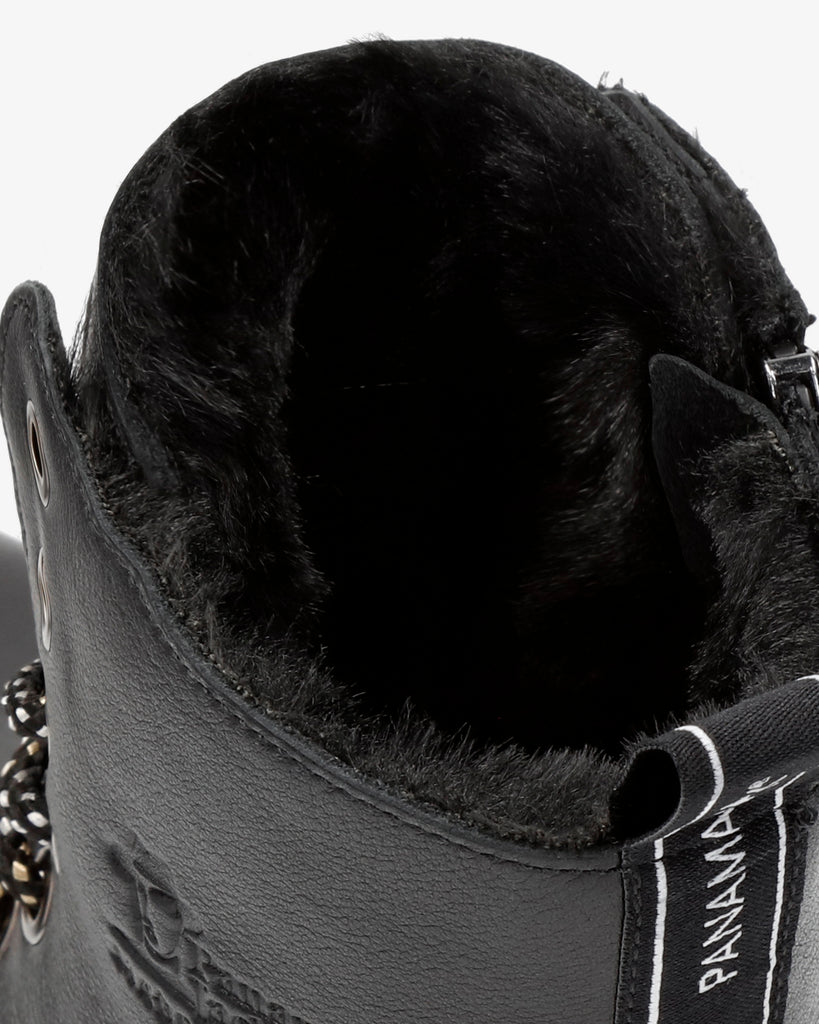 Padma botas de piel con forro interior de pelo. negro