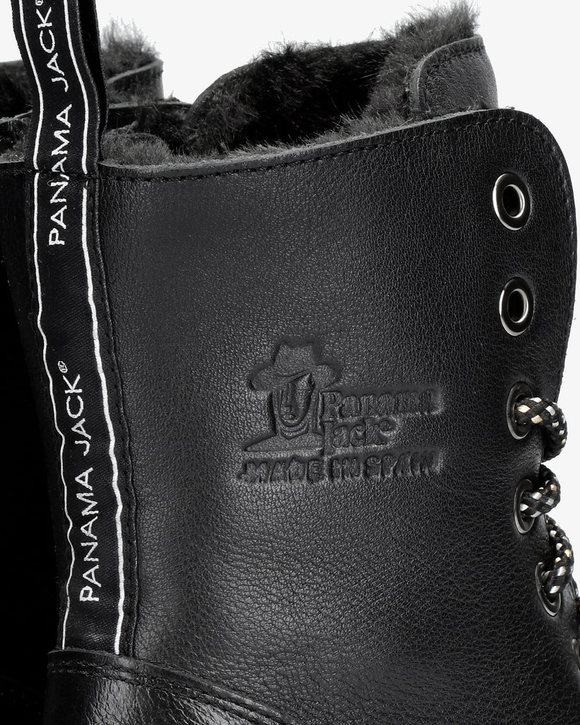 Padma botas de piel con forro interior de pelo. negro