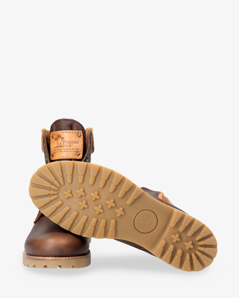 Panama 03 Igloo Trav botas de piel con forro interior de pelo natural. cuero