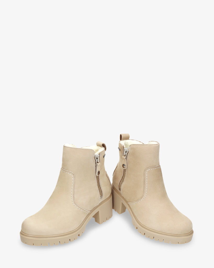 Pauline Gtx botín de piel con forro interior de gore-tex®. crudo