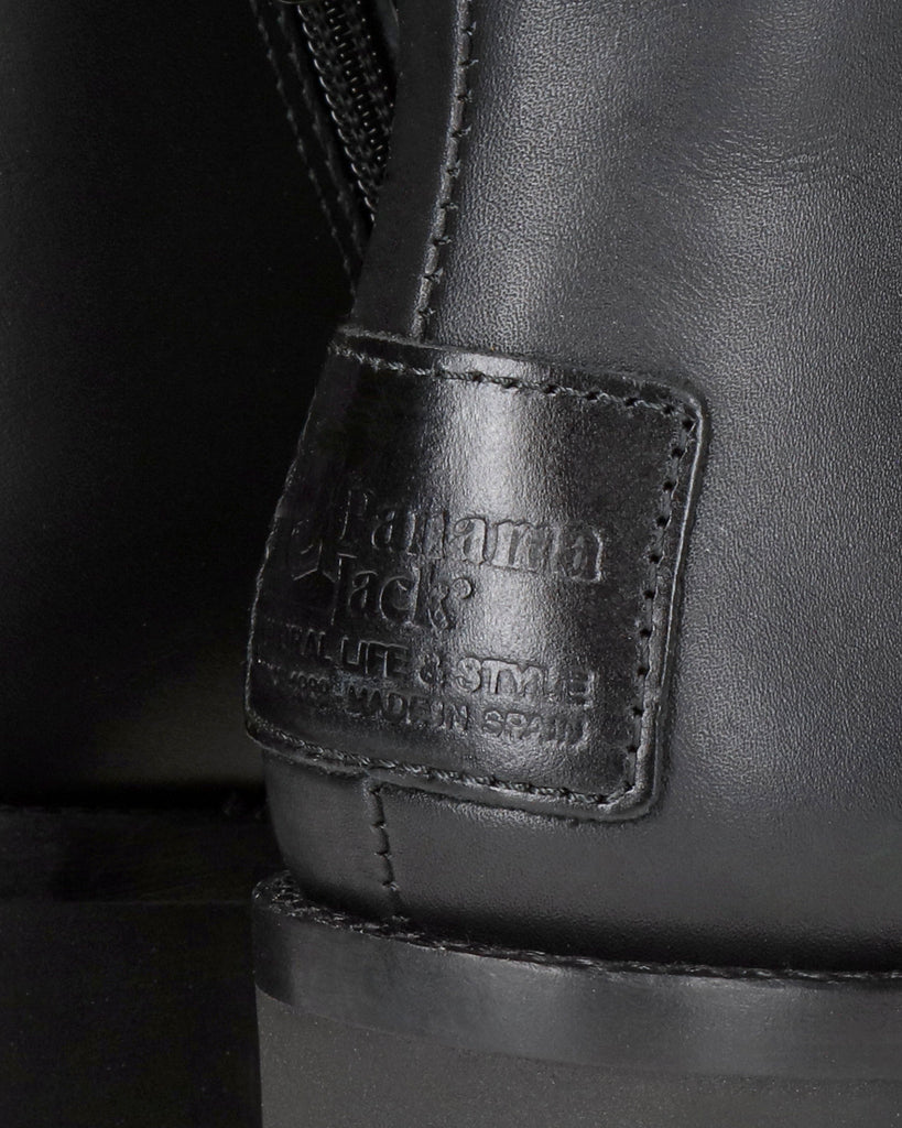 Pauline Igloo Trav botín de piel con forro interior de pelo natural. negro