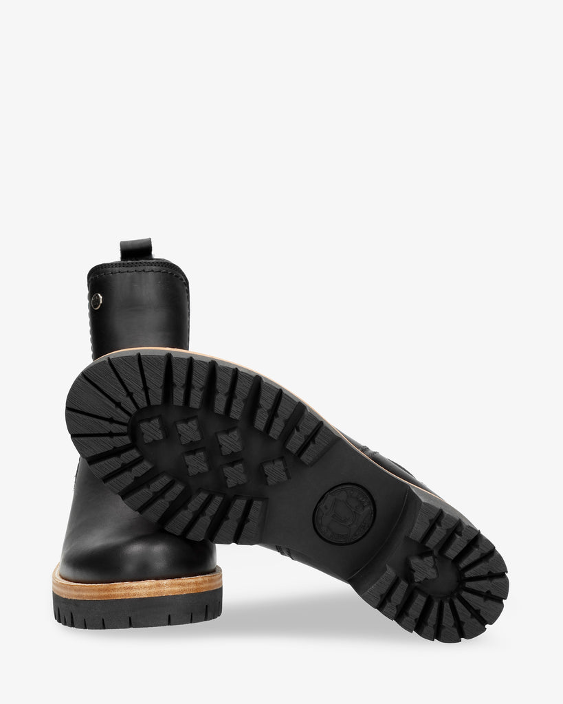 Pia Igloo Trav botines de piel con forro interior de pelo natural. negro