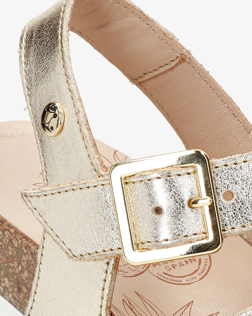 Sasha Shine sandalias de piel con forro interior de piel. oro