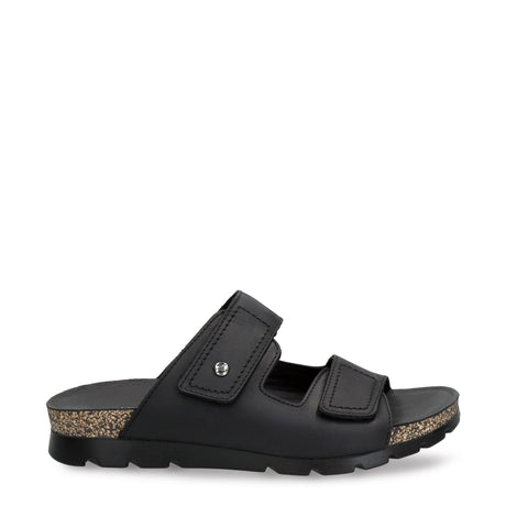 Saulo sandalias de piel con forro interior de piel. negro