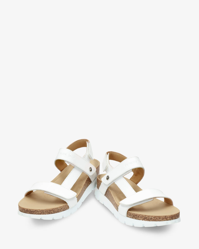 Selma sandalias de piel con forro interior de piel. blanco