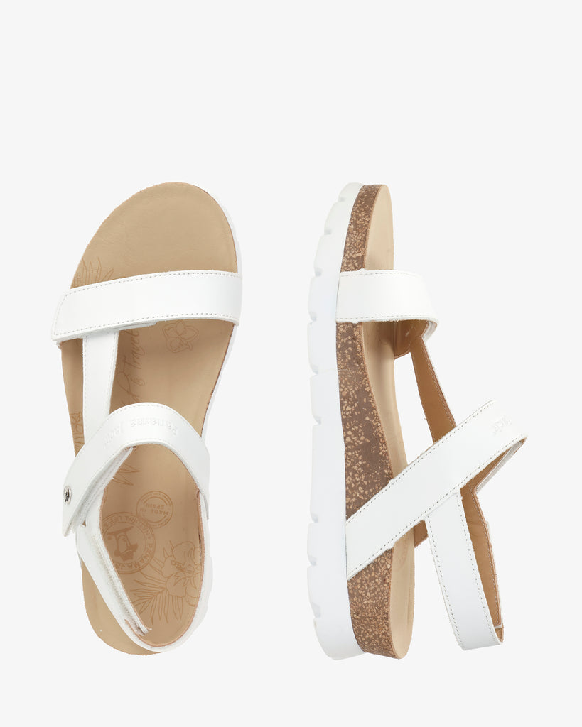 Selma sandalias de piel con forro interior de piel. blanco