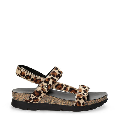 Selma Leopard sandalias de piel con forro interior de piel. natural