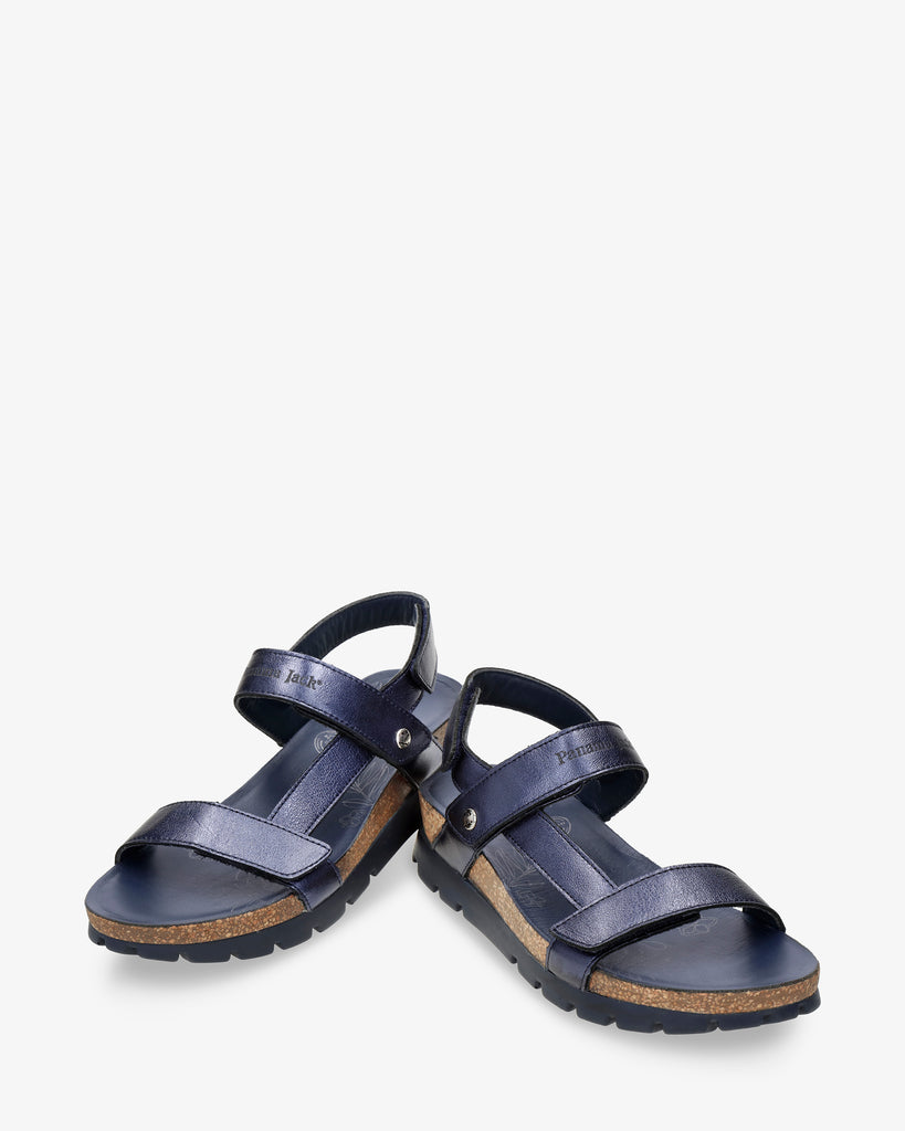 Selma Shine sandalias de piel con forro interior de piel. marino