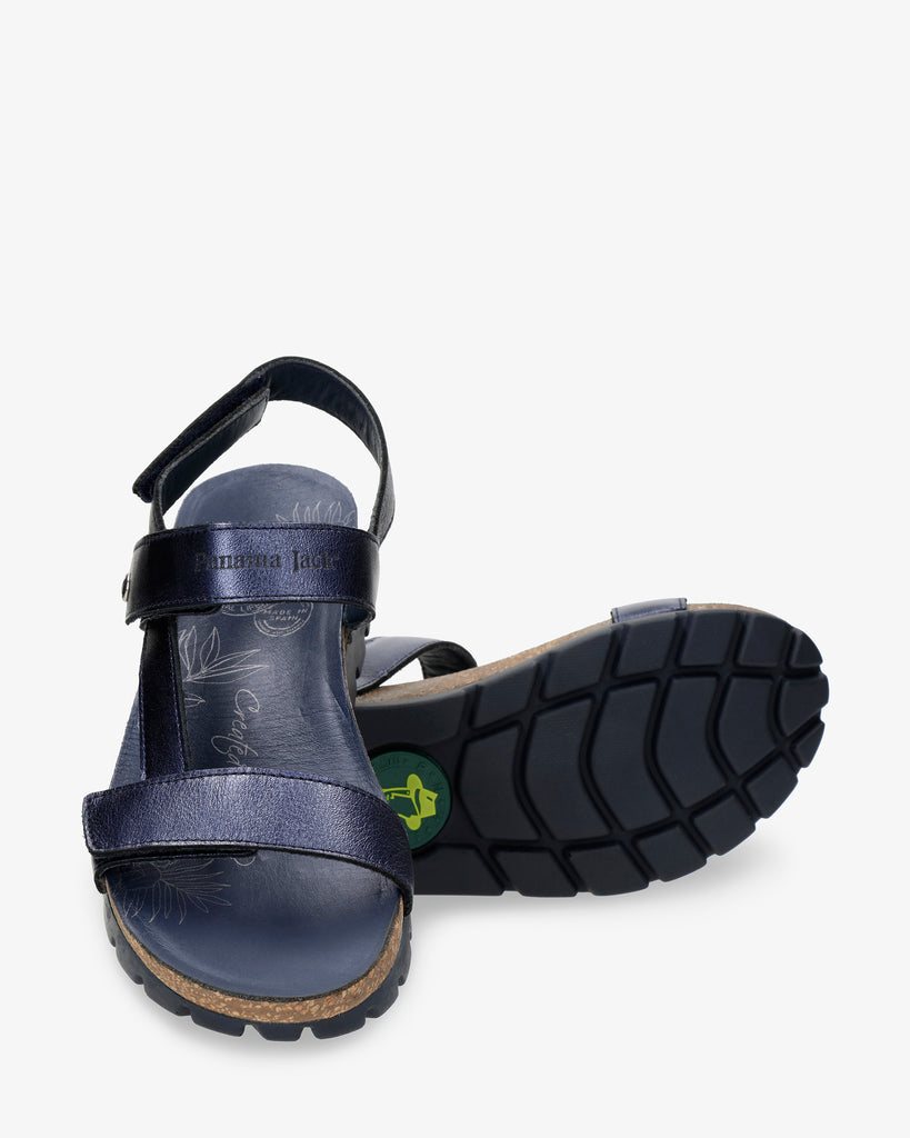 Selma Shine sandalias de piel con forro interior de piel. marino