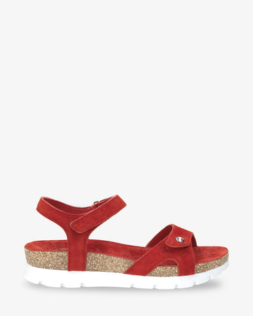 Sulia sandalias de piel con forro interior de piel. rojo