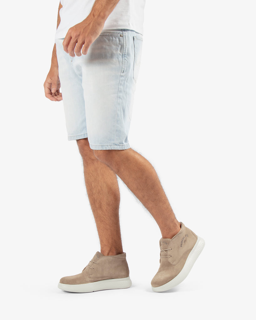 Yohan botín de piel con forro interior de piel. taupe