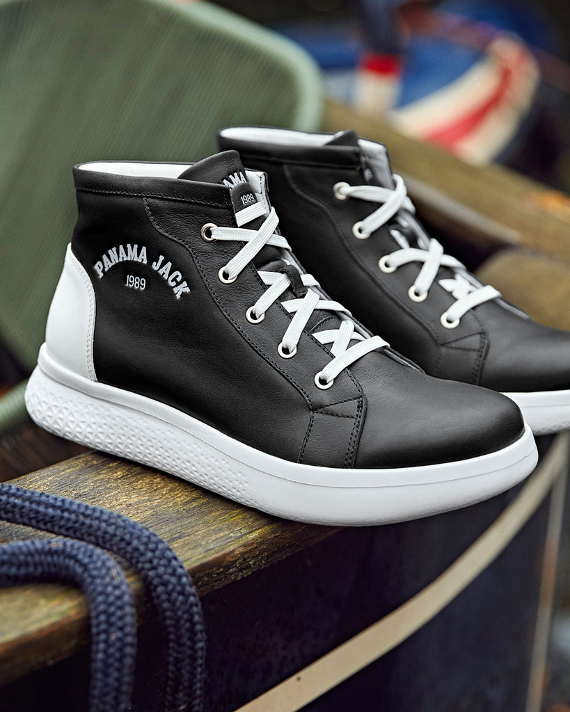 Yumbel sneakers de piel con forro interior de piel. negro